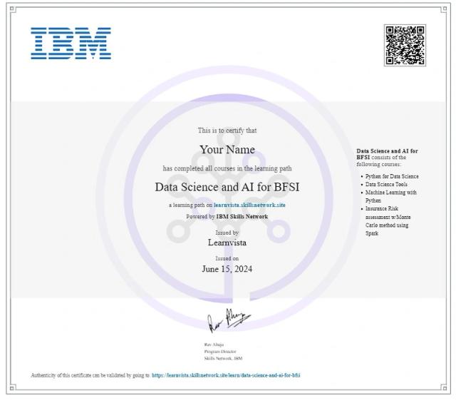 Course Completion Certificate from IBM